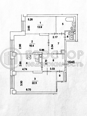 Продам двухкомнатную (2-комн.) квартиру, Маршала Рокоссовского б-р, 6к1, Москва г