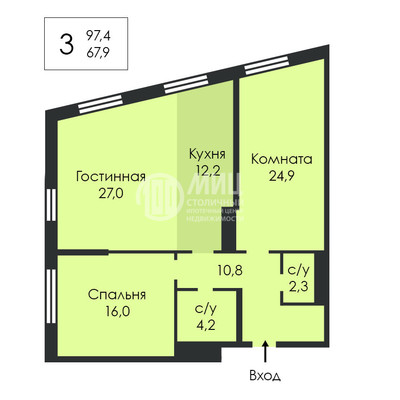 Продам трехкомнатную (3-комн.) квартиру, Петра Алексеева ул, 14, Москва г