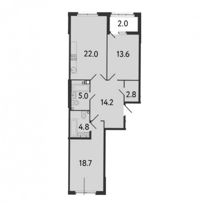 Продам двухкомнатную (2-комн.) квартиру (долевое), Миргородская ул, 1к1, Санкт-Петербург г