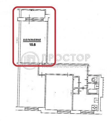 Продам комнату в 3-комн. квартире, Беловежская ул, 21, Москва г
