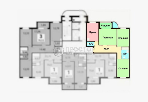 Продам трехкомнатную (3-комн.) квартиру, Южная ул, 14, Дрожжино рп