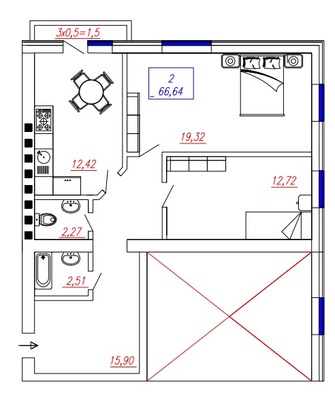 Продам двухкомнатную (2-комн.) квартиру, им. Сергея Есенина ул, 108/7, Краснодар г