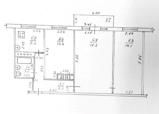 Продам трехкомнатную (3-комн.) квартиру, Ботаническая ул, 13, Казань г