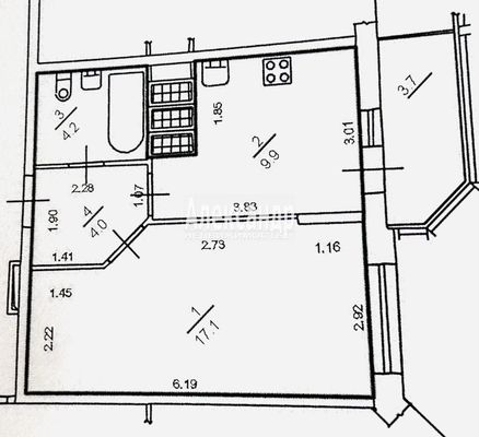 Продам однокомнатную (1-комн.) квартиру, Русановская ул, 17к1, Санкт-Петербург г