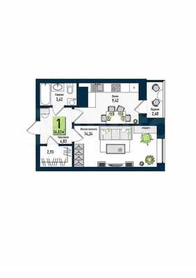 Продам однокомнатную (1-комн.) , Володарского ул, 229, Киров г