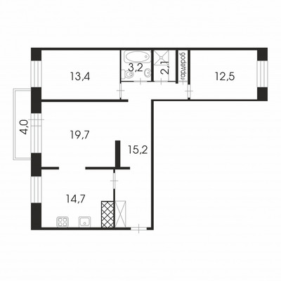 Продам трехкомнатную (3-комн.) квартиру, Искровский пр-кт, 22, Санкт-Петербург г