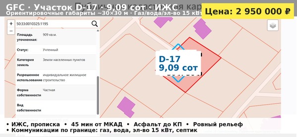 Продам участок 9,09 соток, ИЖС, Новая ул, Мышенское с, 0 км от города