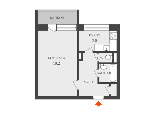 Продам однокомнатную (1-комн.) квартиру, Искровский пр-кт, 9, Санкт-Петербург г