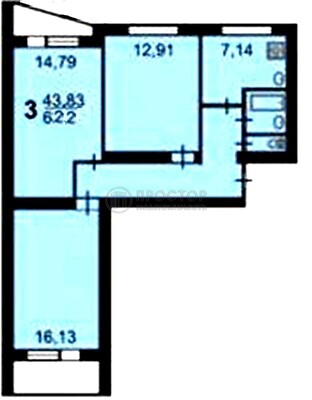 Продам трехкомнатную (3-комн.) квартиру, Днепропетровская ул, 3к1, Москва г