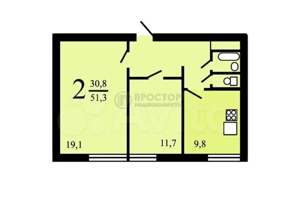 Продам двухкомнатную (2-комн.) квартиру, Библиотечная ул, 6, Москва г