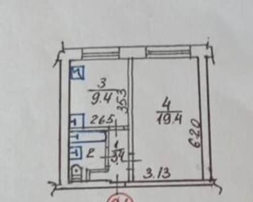 Продам однокомнатную (1-комн.) квартиру, Строителей ул, 1, Молодежное пгт