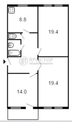Продам трехкомнатную (3-комн.) квартиру, Ленинский пр-кт, 70/11, Москва г