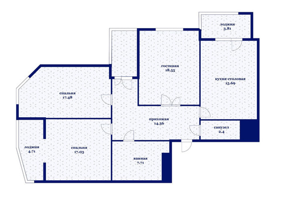 Продам трехкомнатную (3-комн.) квартиру, им. Достоевского ул, 84/1, Краснодар г