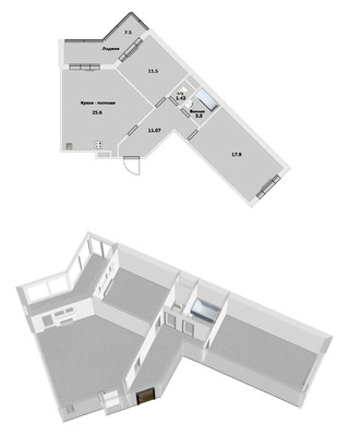 Продам двухкомнатную (2-комн.) квартиру, Старорусский пр-кт, 12к1, Шушары п