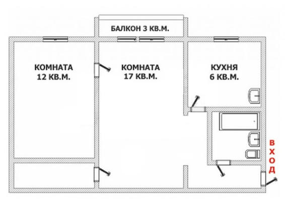 Продам двухкомнатную (2-комн.) квартиру, Троллейбусный пер, 21, Рязань г