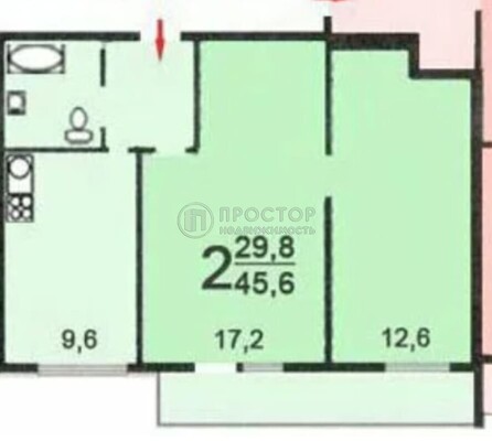 Продам двухкомнатную (2-комн.) квартиру, Озёрная ул, 25, Москва г