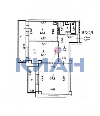 Продам двухкомнатную (2-комн.) квартиру, Норильская ул, 5, Красноярск г