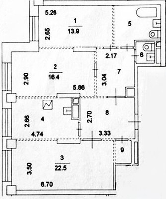 Продам трехкомнатную (3-комн.) квартиру, Маршала Рокоссовского б-р, 6к1, Москва г