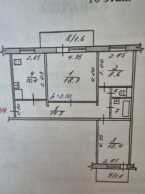 Продам трехкомнатную (3-комн.) квартиру, Чапаева ул, 118, Воронеж г