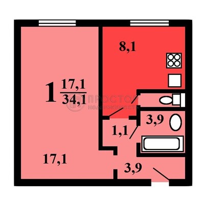 Продам однокомнатную (1-комн.) квартиру, Беловежская ул, 95, Москва г