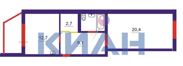 Продам однокомнатную (1-комн.) квартиру, Толстого ул, 17, Красноярск г