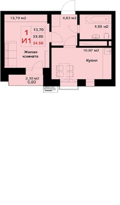 Продам однокомнатную (1-комн.) квартиру (долевое), Тан ул, Казань г