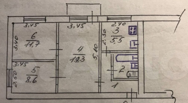 Продам трехкомнатную (3-комн.) квартиру, Киевская ул, 146, Симферополь г