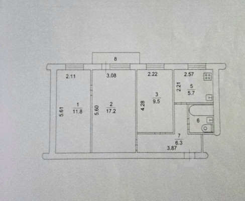 Продам трехкомнатную (3-комн.) квартиру, Комсомольская ул, 27, Кокино д