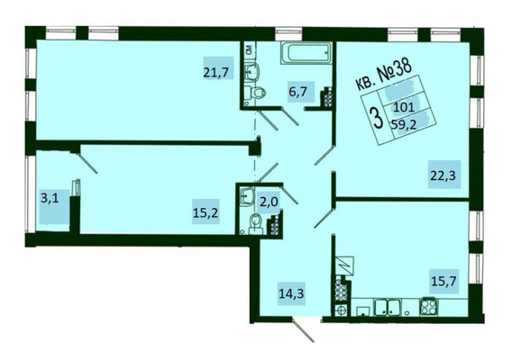 Продам трехкомнатную (3-комн.) квартиру, Куйбышева ул, 2, Калининград г