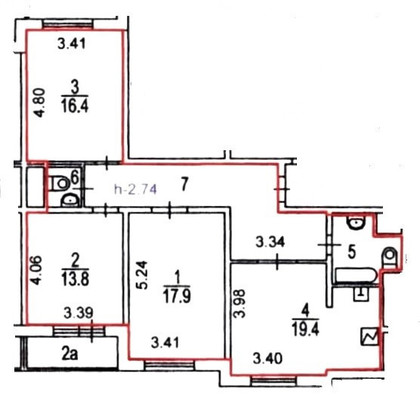 Продам трехкомнатную (3-комн.) квартиру, Митинская ул, 28к2, Москва г
