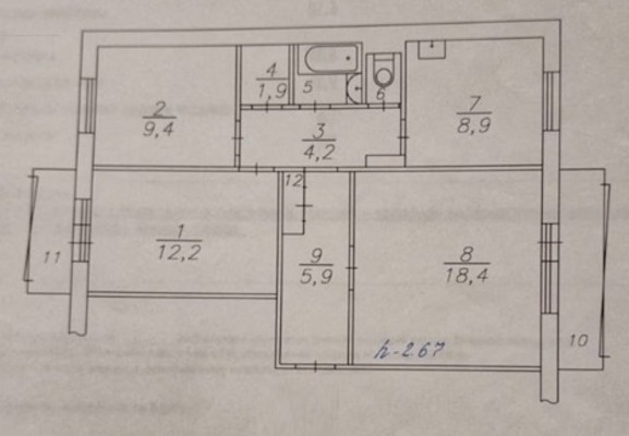 Продам трехкомнатную (3-комн.) квартиру, 9 Мая ул, 26, Красноярск г