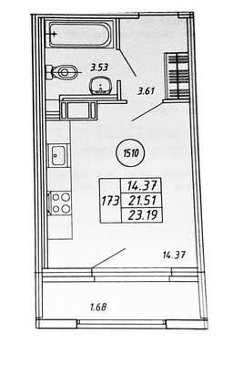 Продам однокомнатную (1-комн.) квартиру, Строителей пр-кт, 16, Кудрово г