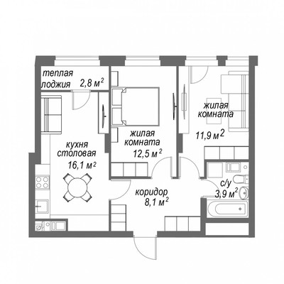 Продам двухкомнатную (2-комн.) квартиру, Дмитрия Павлова ул, 13, Нижний Новгород г