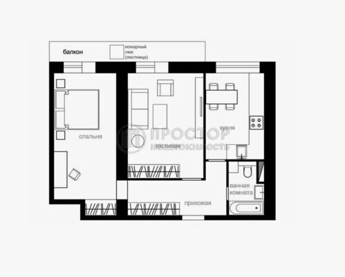 Продам двухкомнатную (2-комн.) квартиру, Стратонавтов проезд, 16к1, Москва г