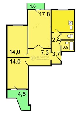 Продам трехкомнатную (3-комн.) квартиру, Миклухо-Маклая ул, 20, Москва г
