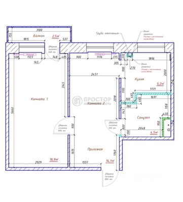 Продам двухкомнатную (2-комн.) квартиру, Барклая ул, 16к3, Москва г