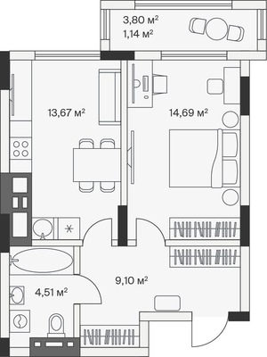 Продам однокомнатную (1-комн.) , 2-й Портовый пер, 1, Малое Исаково п