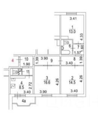 Продам трехкомнатную (3-комн.) квартиру, Хавская ул, 1к1, Москва г