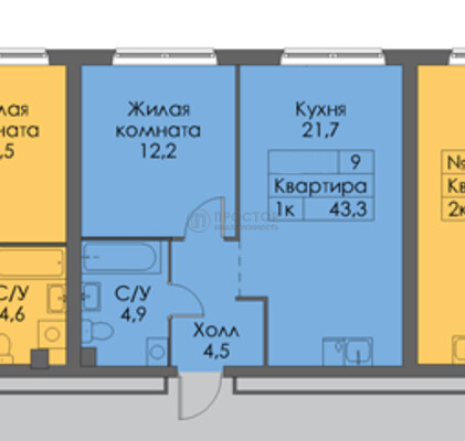 Продам двухкомнатную (2-комн.) квартиру, Руставели ул, 16к2, Москва г