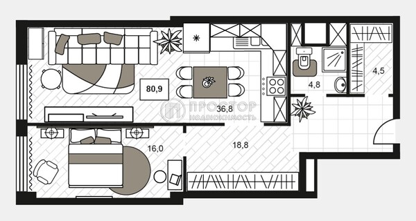 Продам двухкомнатную (2-комн.) квартиру, Большой Строченовский пер, 9, Москва г
