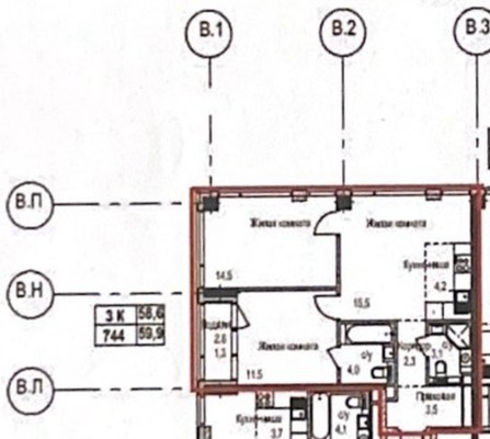 Продам трехкомнатную (3-комн.) квартиру (долевое), Куусинена ул, Москва г