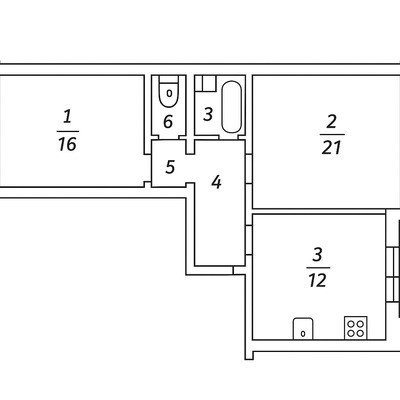 Продам двухкомнатную (2-комн.) квартиру, Меридианная ул, 3, Казань г