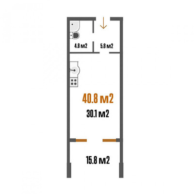 Продам однокомнатную (1-комн.) квартиру, Симферопольская ул, 2ц, Евпатория г