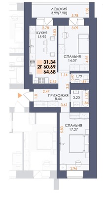Продам двухкомнатную (2-комн.) квартиру, Ураева б-р, 4а, Йошкар-Ола г