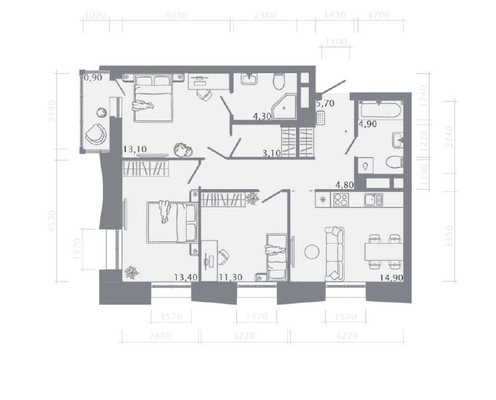 Продам трехкомнатную (3-комн.) квартиру (долевое), Родины ул, Казань г