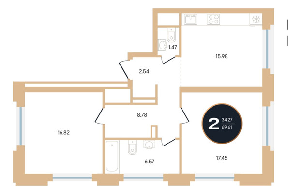 Продам двухкомнатную (2-комн.) квартиру, Рихарда Зорге ул, 73к1, Уфа г