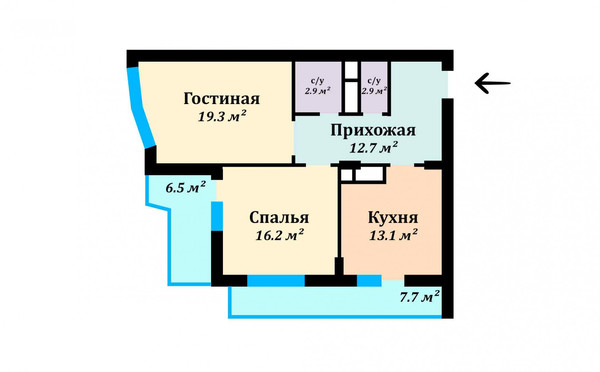 Продам двухкомнатную (2-комн.) квартиру, Памяти Чернобыльцев ул, 1, Краснодар г