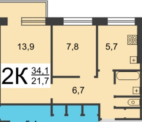 Продам двухкомнатную (2-комн.) квартиру, Усилова ул, 1, Нижний Новгород г