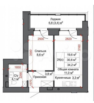 Продам двухкомнатную (2-комн.) квартиру, Сергея Семенова ул, 6, Барнаул г
