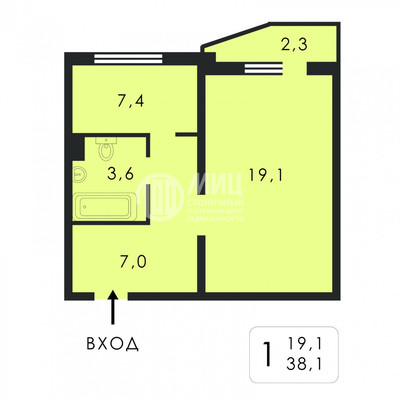 Продам однокомнатную (1-комн.) квартиру, Матвеевская ул, 36, Москва г